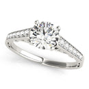 14k White Gold Cathedral Design Diamond Engagement Ring (1 1/4 cttw)-5