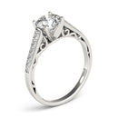 14k White Gold Cathedral Design Diamond Engagement Ring (1 1/4 cttw)-7