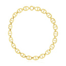 14k Yellow Gold High Polish Oval Mariner Link Necklace (13.8mm)-4