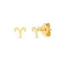 14K Yellow Gold Aries Stud Earrings-2