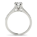 14k White Gold Single Row Scalloped Set Diamond Engagement Ring (1 1/8 cttw)-4