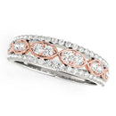 14k White And Rose Gold Doulbe Diamond Infinity Design Band (3/8 cttw)-2