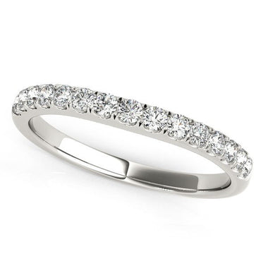 14k White Gold Pave Set Style Diamond Wedding Band (1/4 cttw) - 0