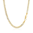 2.6 mm 14k Two Tone Gold Pave Curb Chain-8