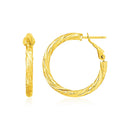 14k Yellow Gold Petite Twisted Round Hoop Earrings-2