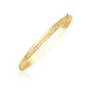 10k Yellow Gold Botanical Pattern Florentine Bangle-3