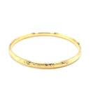 10k Yellow Gold Botanical Pattern Florentine Bangle-4