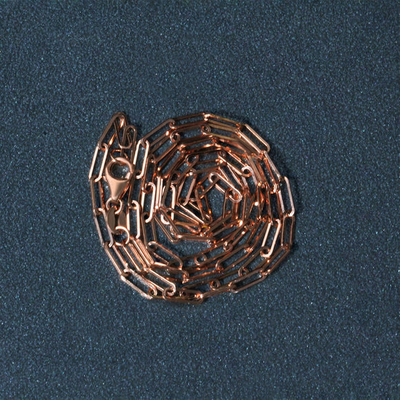 14K Rose Gold Delicate Paperclip Chain (2.1mm)