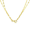 14k Yellow Gold Double Strand Chain with Puffed Heart Lariat Necklace-8