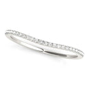 14k White Gold Pave Style Setting Curved Diamond Wedding Band (1/10 cttw)-2