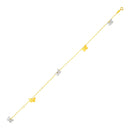 14k Two Tone Gold Anklet with Butterflies-3