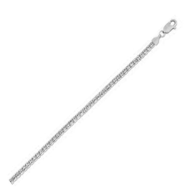 Ice Barrel Chain Bracelet in 14k White Gold  (3.14 mm) - 0