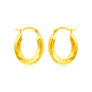 14k Yellow Gold Polished Oval Hoop Earrings-2