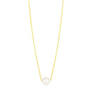 14k Yellow Gold Pearl Solitaire Necklace-4