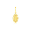 14k Yellow Gold Oval Religious Medal Pendant-4