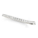 14k White Gold Slim Curved Diamond Wedding Ring (1/10 cttw)-2