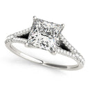 14k White Gold Princess Cut Split Shank Diamond Engagement Ring (1 1/8 cttw)-3