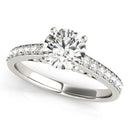 14k White Gold Single Row Prong Set Diamond Engagement Ring (1 3/8 cttw)-3