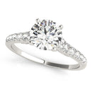 14k White Gold Diamond Engagement Ring With Single Row Band (1 3/4 cttw)-5