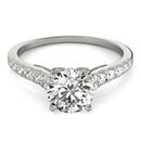 14k White Gold Diamond Engagement Ring With Single Row Band (1 3/4 cttw)-6