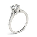 14k White Gold Diamond Engagement Ring With Single Row Band (1 3/4 cttw)-7