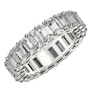 Emerald Cut Lab Grown Diamond Eternity Ring in 14k White Gold (6 cttw FG/VS2)-7