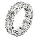 Emerald Cut Lab Grown Diamond Eternity Ring in 14k White Gold (6 cttw FG/VS2)-10