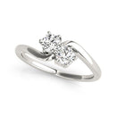 Solitaire Two Stone Diamond Ring in 14k White Gold (1/2 cttw)-4