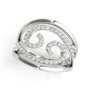 Swirl Design Diamond Ring in 14k White Gold (1/2 cttw)-5