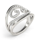 Swirl Design Diamond Ring in 14k White Gold (1/2 cttw)-7