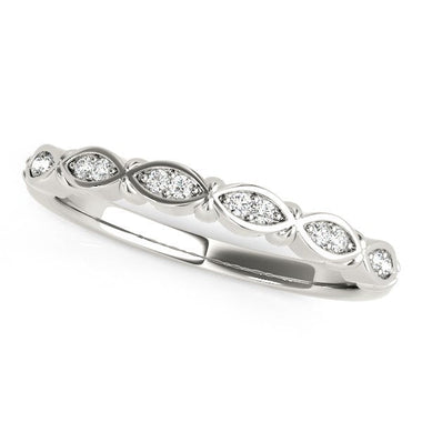 14k White Gold Unique Infinity Design Diamond Wedding Band (1/10 cttw) - 0