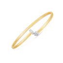 14k Two Tone Gold Diamond Hardware Bangle (3.00 mm)-3