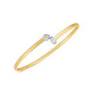 14k Two Tone Gold Diamond Hardware Bangle (3.00 mm)-4