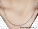 14k White Gold Wire Paperclip Chain (2.7mm)-12
