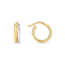 14k Two Tone Gold Double Round Hoops-3