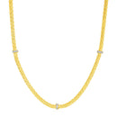 Woven Rope Necklace with Diamond Accents in 14k Yellow Gold-4