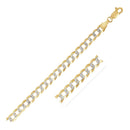 3.6 mm 14k Two Tone Gold Pave Curb Chain-5