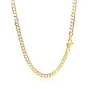 3.6 mm 14k Two Tone Gold Pave Curb Chain-7