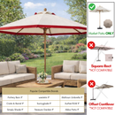 9ft Market Patio Umbrella 6 Rib Replacement Canopy Duet Red-4