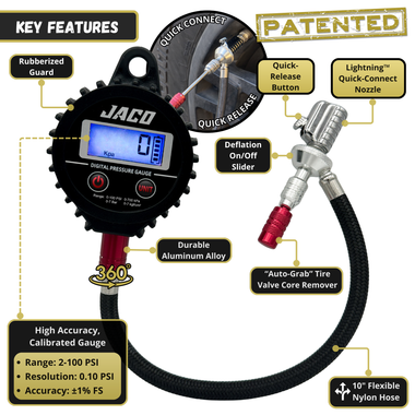Lightning™ RX4 Digital Tire Deflator with Gauge | Quick-Connect Rapid Air Down Tool for Off Road 4x4 - 0