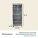 Storage Shelving Unit Cover, fits racks 24"W x 18"D x 72"H one side see through panel in Grey-4