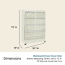 Storage Shelving Unit Cover, fits racks 30"W x 18"D x 72"H one side see through panel in Off White-5