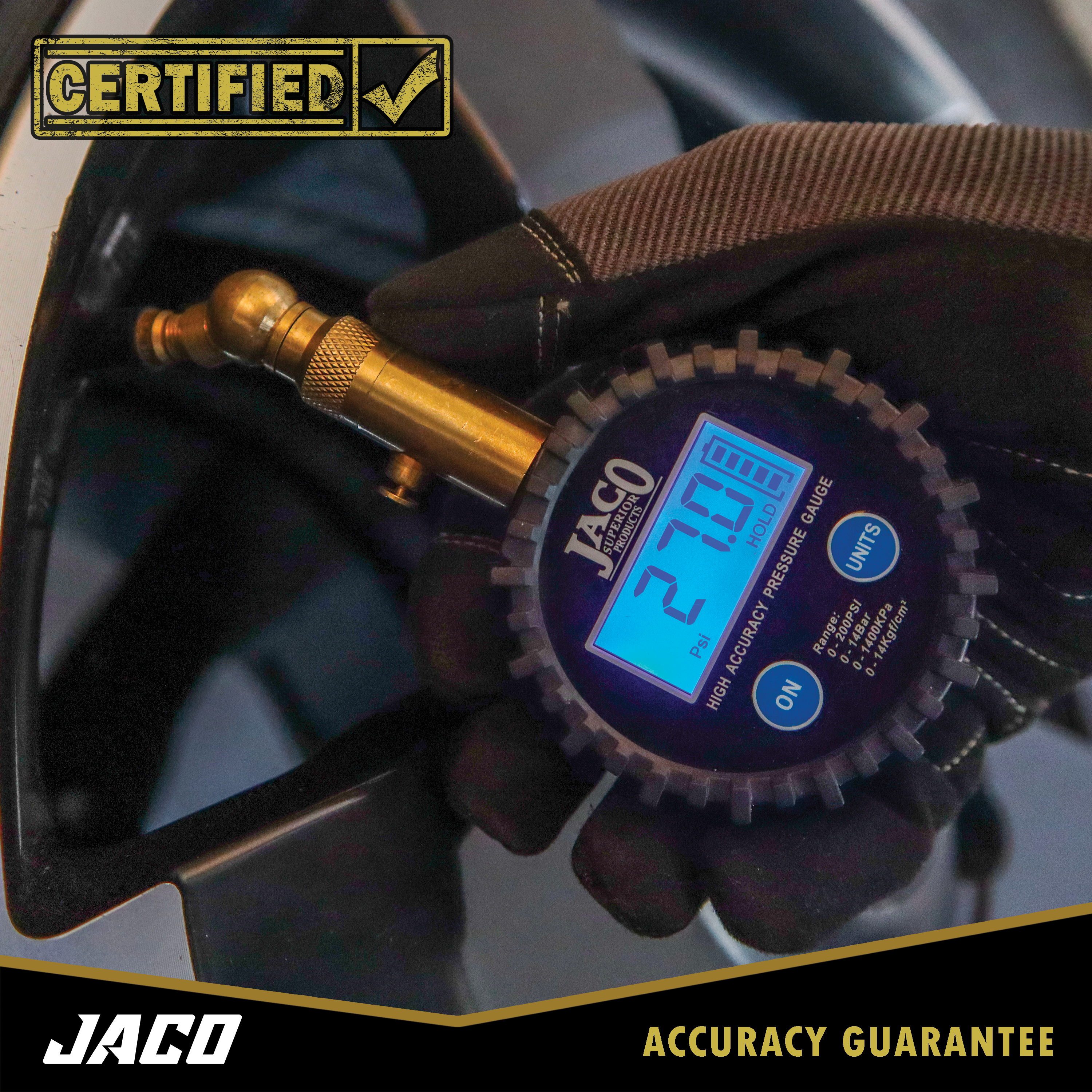 Elite® Digital Tire Pressure Gauge - Professional Accuracy - 100 PSI - 0