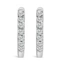 10K Rose Gold 1/4 Cttw Diamond Double Sided Huggie Hoop Earrings-4