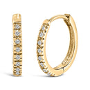 14K Rose Gold 1/5 CTW Diamond Huggie Hoop Earrings-5