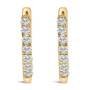 10K Rose Gold 1/4 Cttw Diamond Double Sided Huggie Hoop Earrings-5