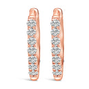 10K Rose Gold 1/4 Cttw Diamond Double Sided Huggie Hoop Earrings-1