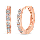 10K Rose Gold 1/4 Cttw Diamond Double Sided Huggie Hoop Earrings-2
