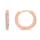 10K Rose Gold 1/4 Cttw Diamond Double Sided Huggie Hoop Earrings-3