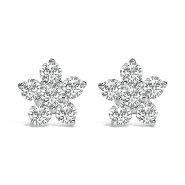 10K White Gold 1/2 Cttw Lab Grown Diamond Star Stud Earrings